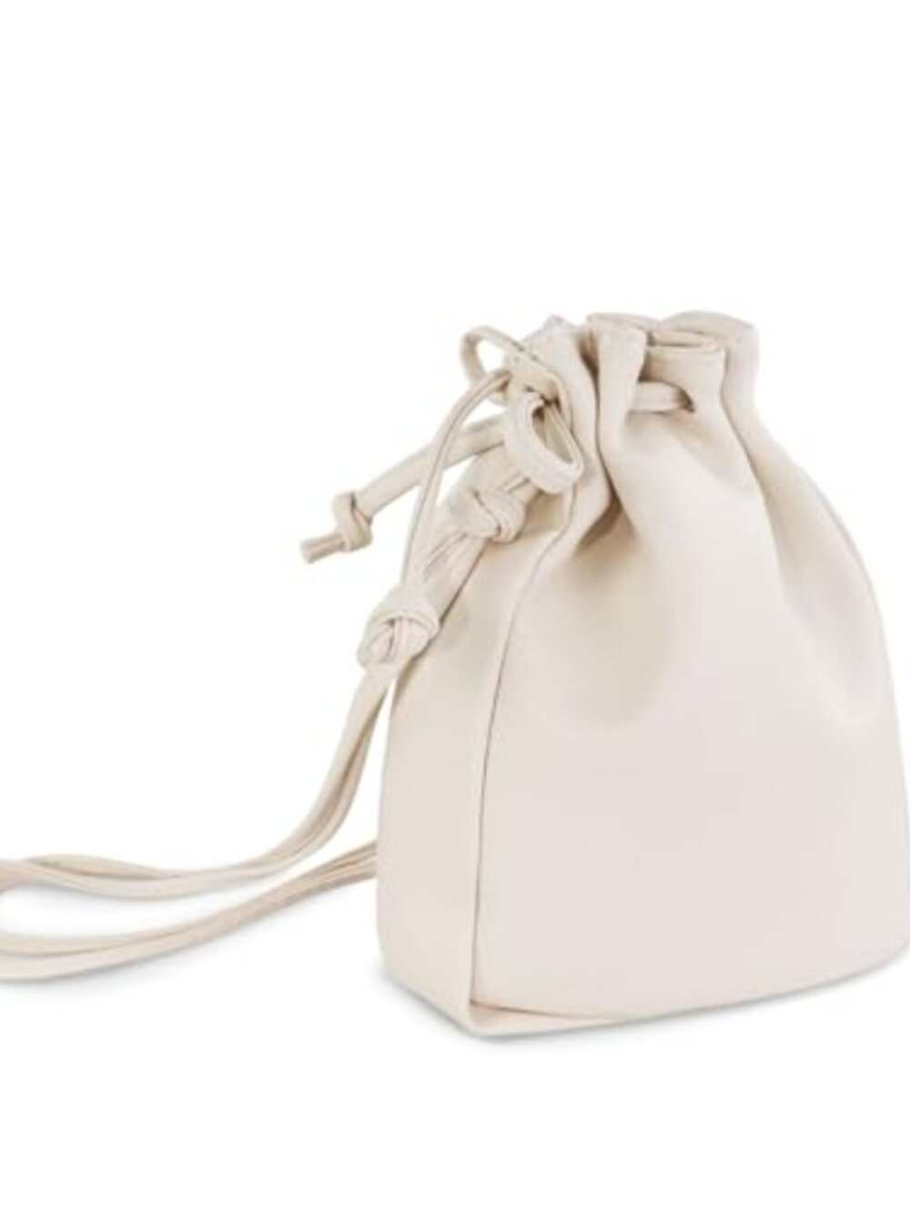 Small Crossbody Bag PU Leather Drawstring Women's Purse Adjustable Strap
